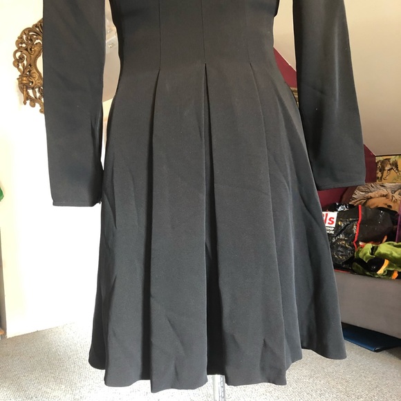 Giorgio Armani long sleeved classic black dress 4 - Picture 4 of 8